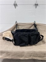 duffle bag with leaf blower items