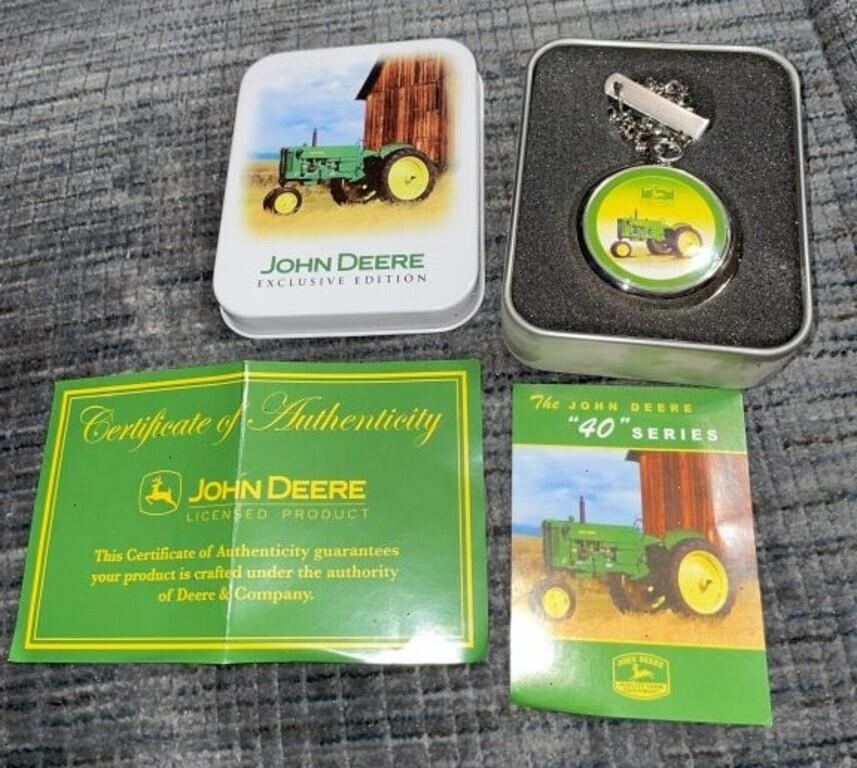 John Deere "40" Series Tractor Pocketwatch in Case
