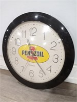 Battery Operated Pennzoil Wall Clock