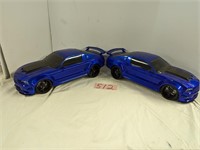 Pair of Large Ford Mustang Toy Cars