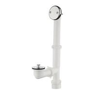 $28  1-1/2 in. White Poly Pipe Bath Waste, Chrome