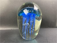 5" Blue Jellyfish Art Glass