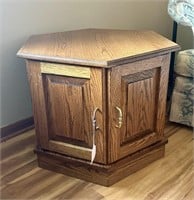 6 sided end tables with cupboards 20 in tall