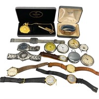 Lot Of Vintage Pocket & Wrist Watches, Bulova GF