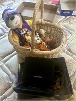 DVD Player, Basket & Stuffed Animals