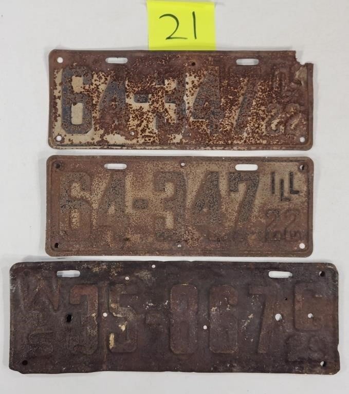 Illinois 1922 License Plates