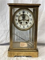 Brass & Glass Mantle Clock