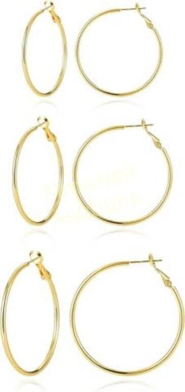 3 Pairs of Hoop earrings