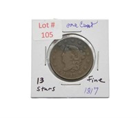 1917 U.S. Large Cent 13 Stars