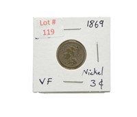 1869 Nickel Three Cent Piece