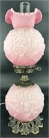 Beautiful Fenton Pink Satin Poppy GWTW Lamp