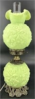Beautiful Fenton Green Custard Poppy GWTW Lamp Uv