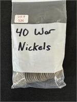 40 U.S. War Nickels (35% Silver)
