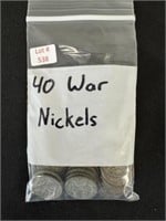 40 U.S. War Nickels (35% Silver)