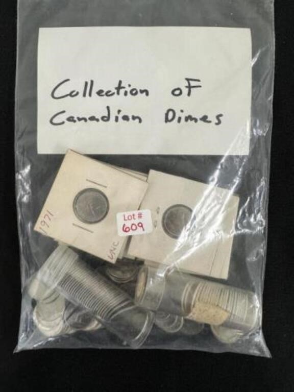 Collection of Canadian Dimes (Mostly 1970s)