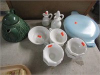 POTTERY & WESTMORLAND MILKGLASS DISHES
