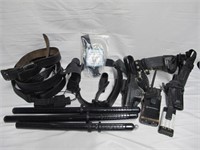 LARGE LOT OF POLICE DUTY BELTS, POUCHES & MORE