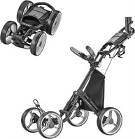 Caddytek 4 Wheel Golf Push Cart - Compact,