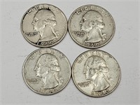 4-  1960 Liberty Silver Quarters