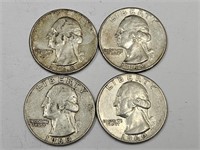 4- 1960 Liberty Silver Quarters