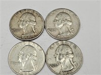 4-  1961 Liberty Silver Quarters