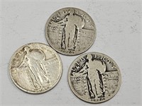 3- 1926 Standing Liberty  Silver Quarters