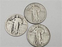 3- 1926 Standing Liberty Silver Quarters