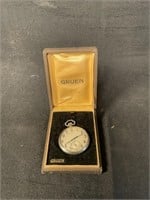 Gruen Veri-Thin pocket watch with case