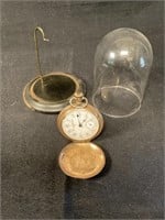 Elgin pocket watch with display case,