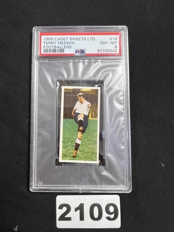 PSA 8 1959 Cadet Sweets Terry Medwin