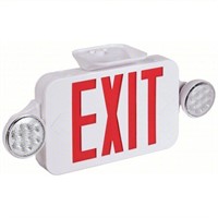 Exit Sign with Emergency Lights: White