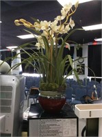 Tall silk plant in vase