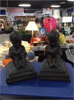 Pair of reading children book ends