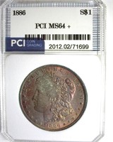 1886 Morgan PCI MS64+ Nice Toning