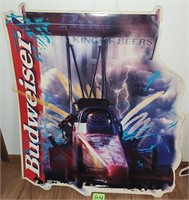 1996 Embossed Metal Budweiser Dragster Sign