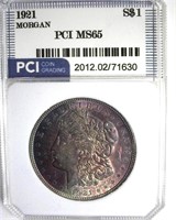 1921 Morgan PCI MS65 Nice Color