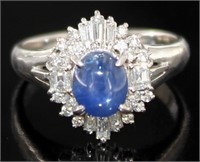 Platinum 2.49 ct Natural Sapphire & Diamond Ring