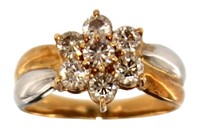 Platinum/18kt Gold 1.00 ct Cognac Diamond Ring