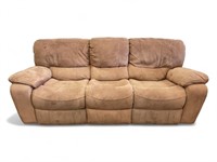 Clean Suede Light Brown Double Recliner Sofa