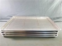 4 Full Size Sheet Pans with Racks Measure 26" x