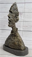 Tall Thin Head In Bronze By Alberto Giacometti