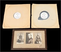 WWI framed photos, British Officer & (2) WWII