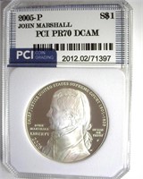 2005-P S$1 John Marshall PCI PR70 DCAM
