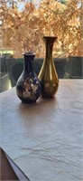 Brass vase plus one tallest 6"h