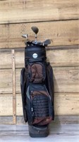 Knight golf bag with clubs