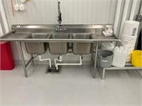 Advance Tabco Three Compartment Stainless Steel Si