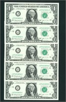 (5 CONSEC) $1 1963 (CU) (JOSEPH BAR) Federal RN