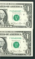 (2 CONSEC - STAR) $1 1981 (CU) Federal Reserve