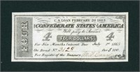 (BOND) $4 1863 The Confederate States of America