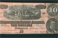 $10 1864 Confederate States of America CURRENCY